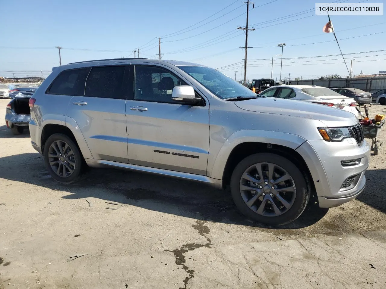 1C4RJECG0JC110038 2018 Jeep Grand Cherokee Overland