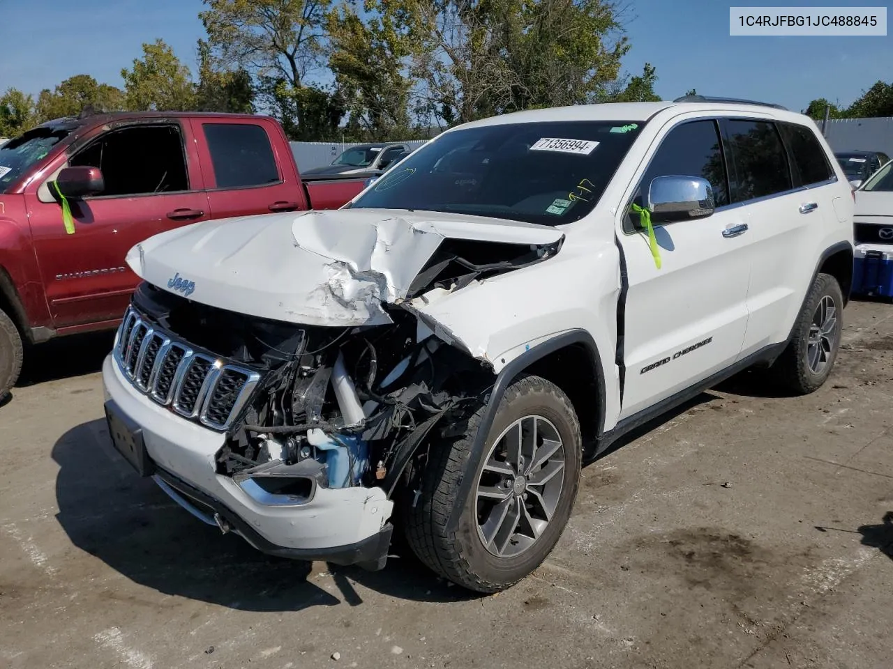 2018 Jeep Grand Cherokee Limited VIN: 1C4RJFBG1JC488845 Lot: 71356994