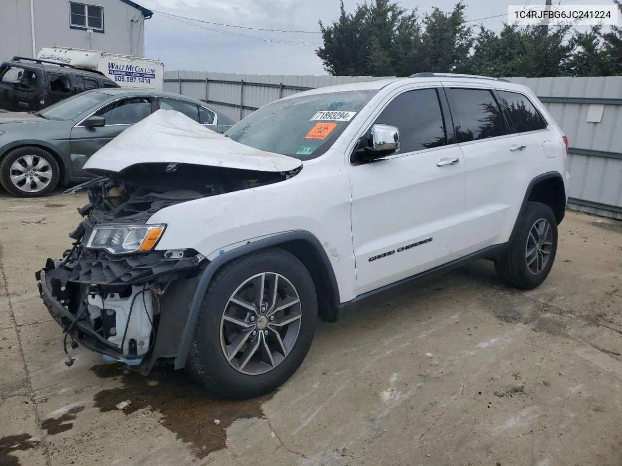 2018 Jeep Grand Cherokee Limited VIN: 1C4RJFBG6JC241224 Lot: 71893294