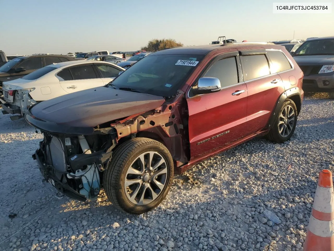 2018 Jeep Grand Cherokee Overland VIN: 1C4RJFCT3JC453784 Lot: 71921944