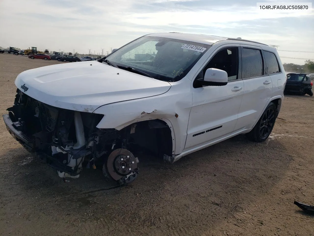 2018 Jeep Grand Cherokee Laredo VIN: 1C4RJFAG8JC505870 Lot: 72147944