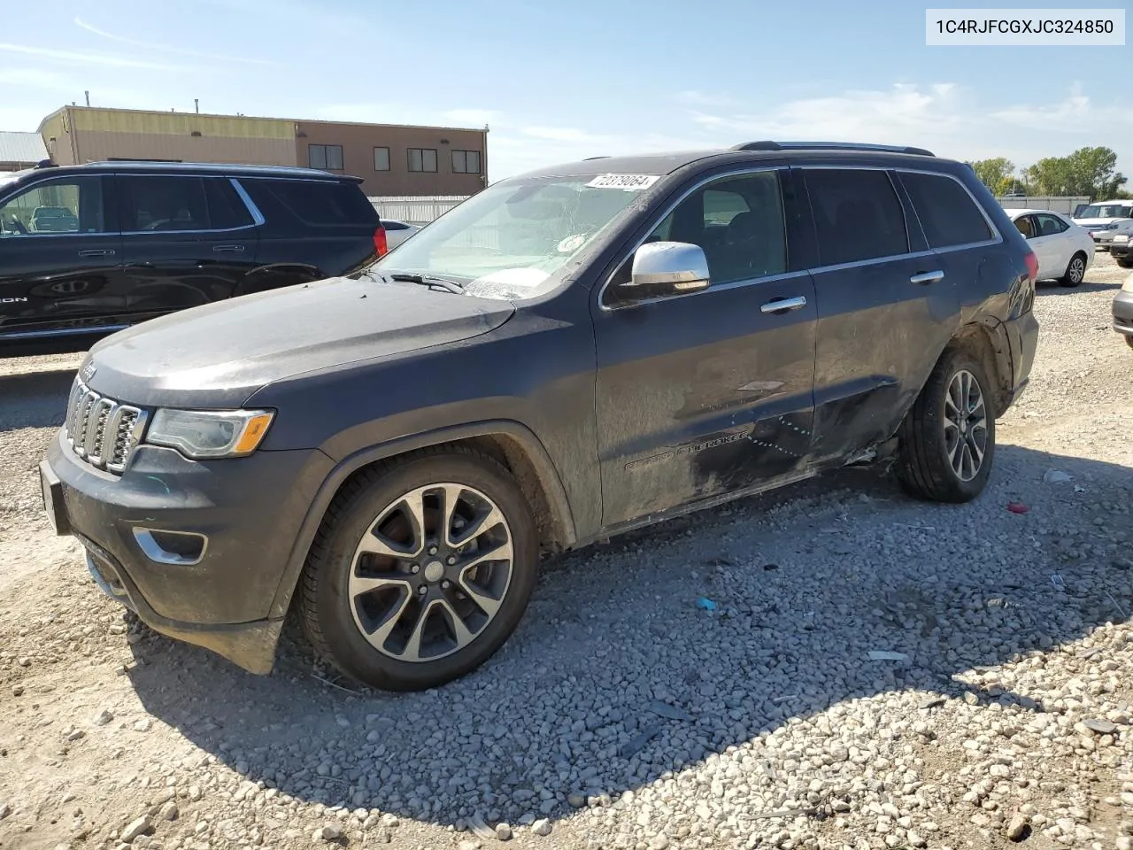 2018 Jeep Grand Cherokee Overland VIN: 1C4RJFCGXJC324850 Lot: 72379064