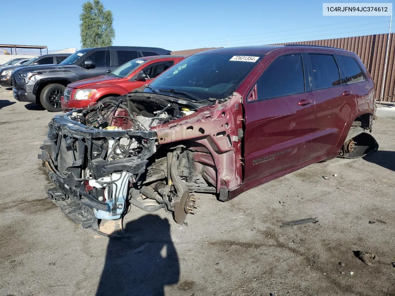 2018 Jeep Grand Cherokee Trackhawk VIN: 1C4RJFN94JC374612 Lot: 72631354