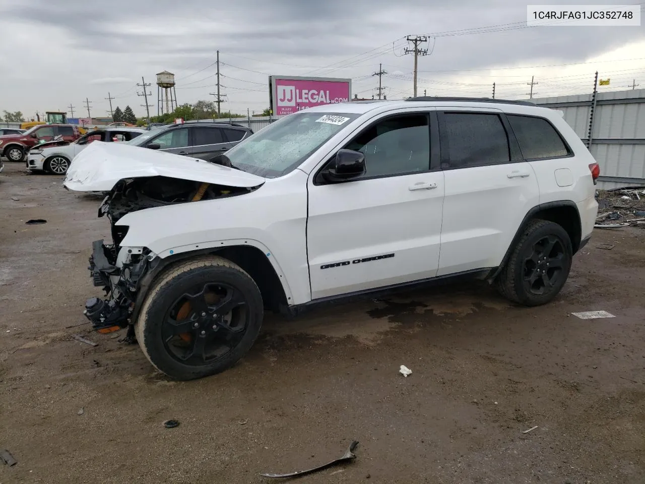 2018 Jeep Grand Cherokee Laredo VIN: 1C4RJFAG1JC352748 Lot: 72644324