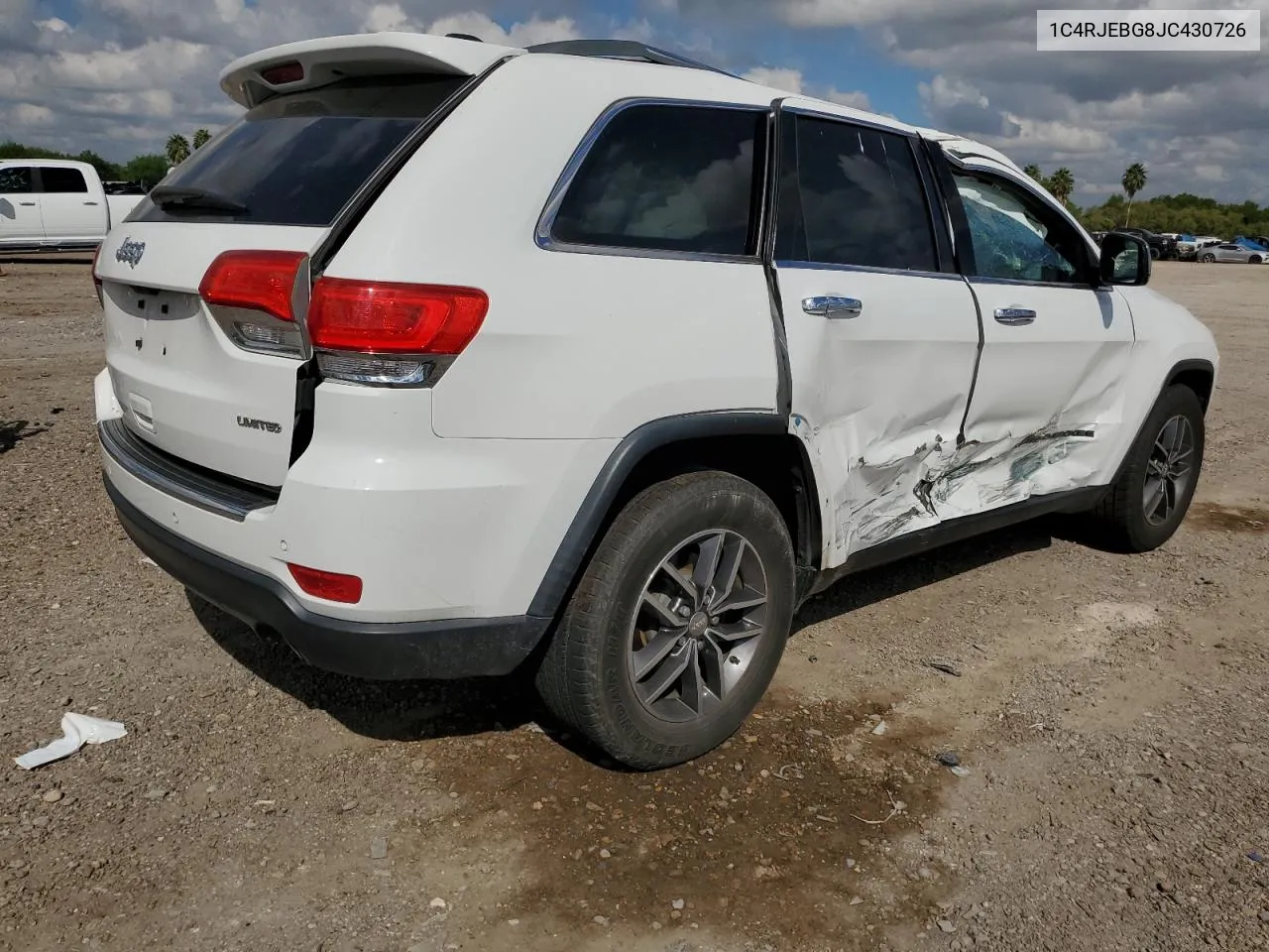 1C4RJEBG8JC430726 2018 Jeep Grand Cherokee Limited