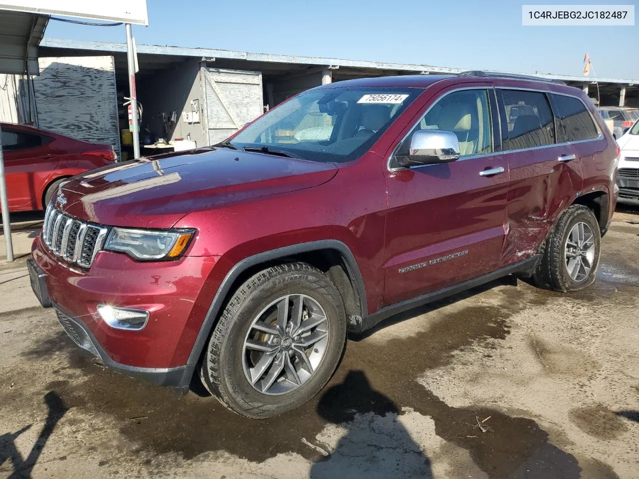 2018 Jeep Grand Cherokee Limited VIN: 1C4RJEBG2JC182487 Lot: 75056174