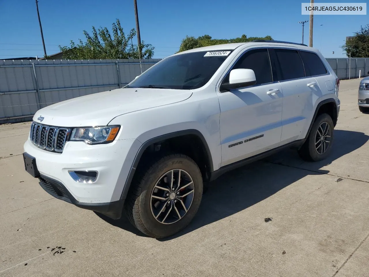 2018 Jeep Grand Cherokee Laredo VIN: 1C4RJEAG5JC430619 Lot: 75563524