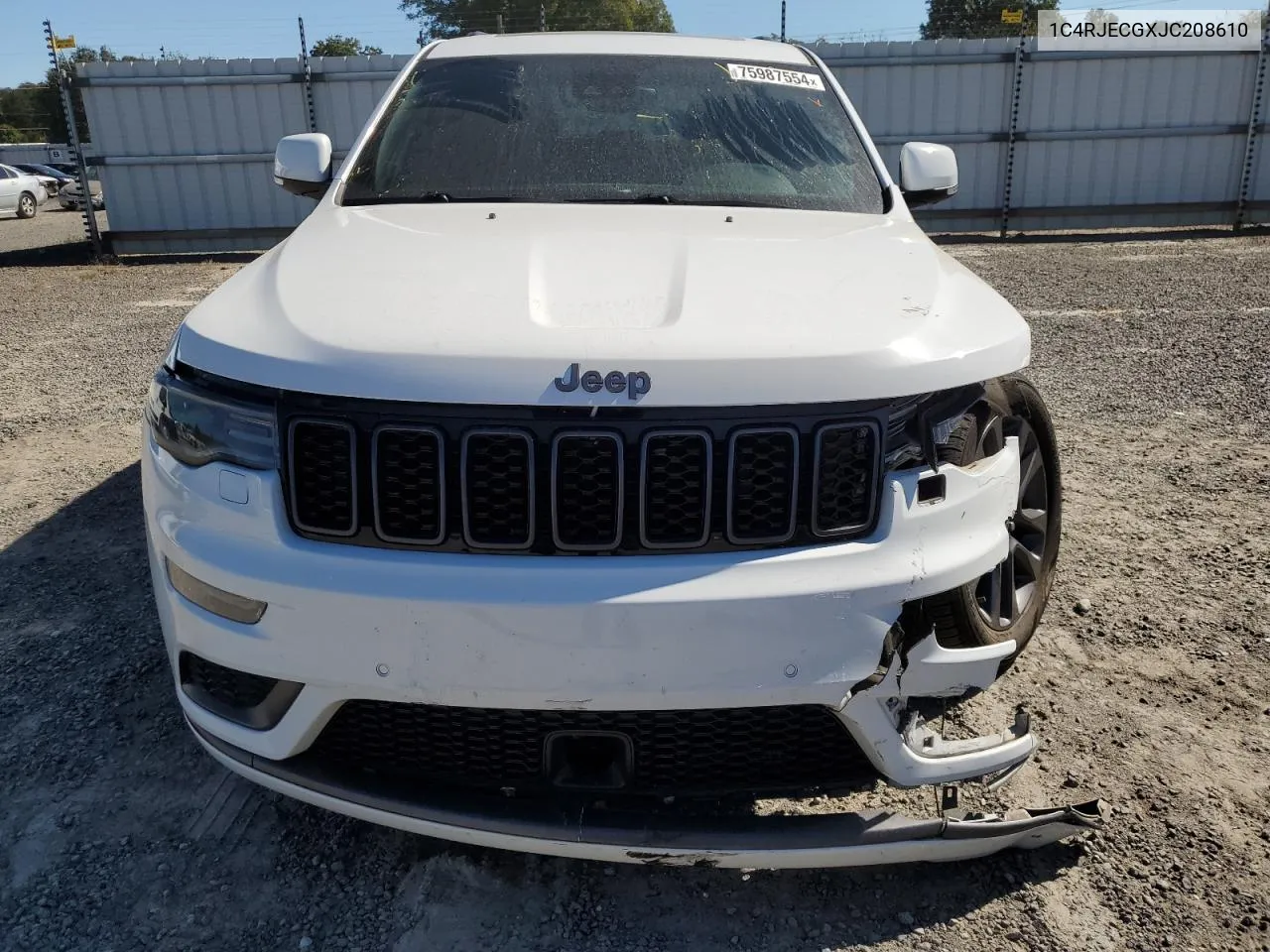 2018 Jeep Grand Cherokee Overland VIN: 1C4RJECGXJC208610 Lot: 75987554