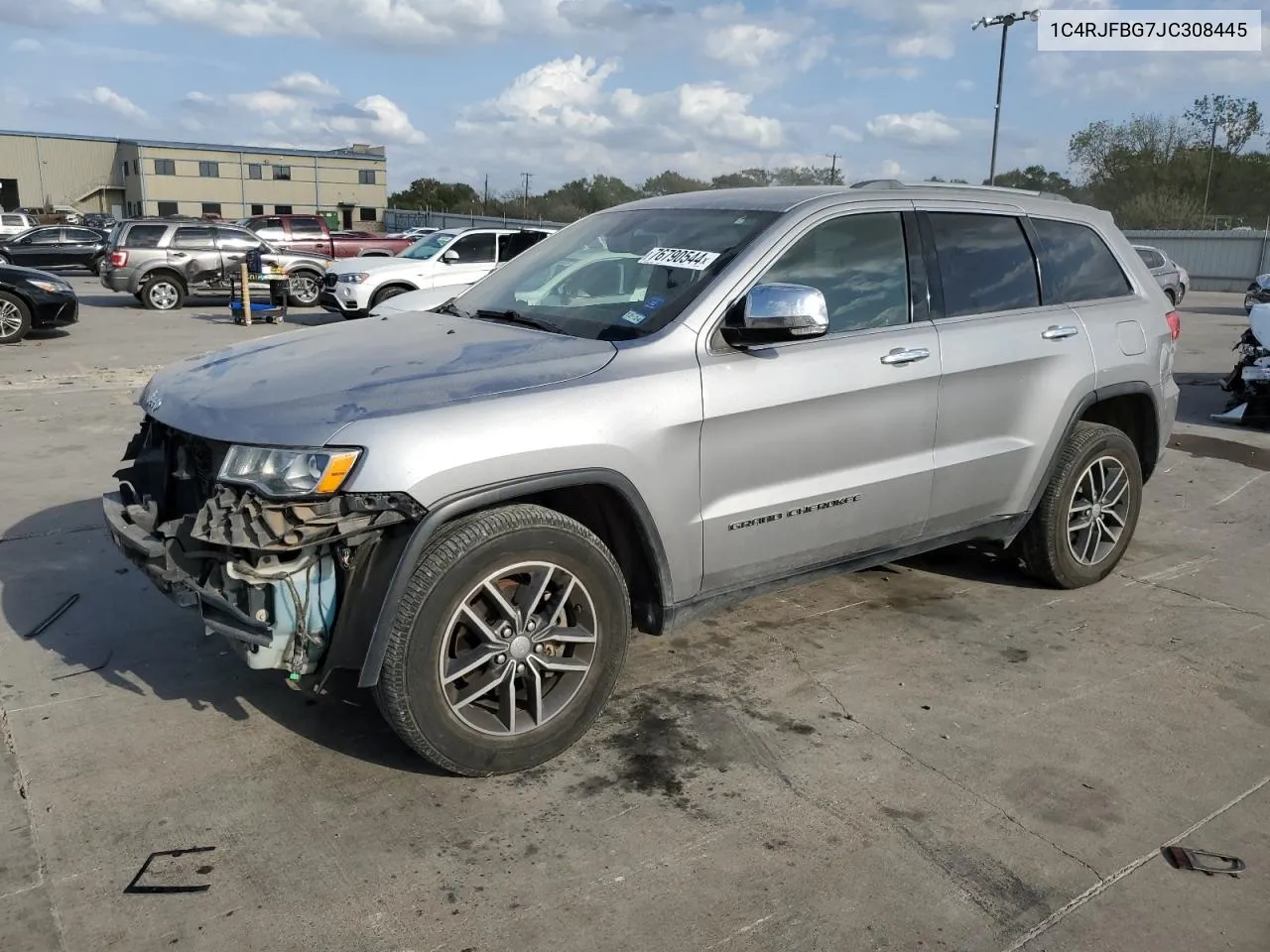 2018 Jeep Grand Cherokee Limited VIN: 1C4RJFBG7JC308445 Lot: 76790544