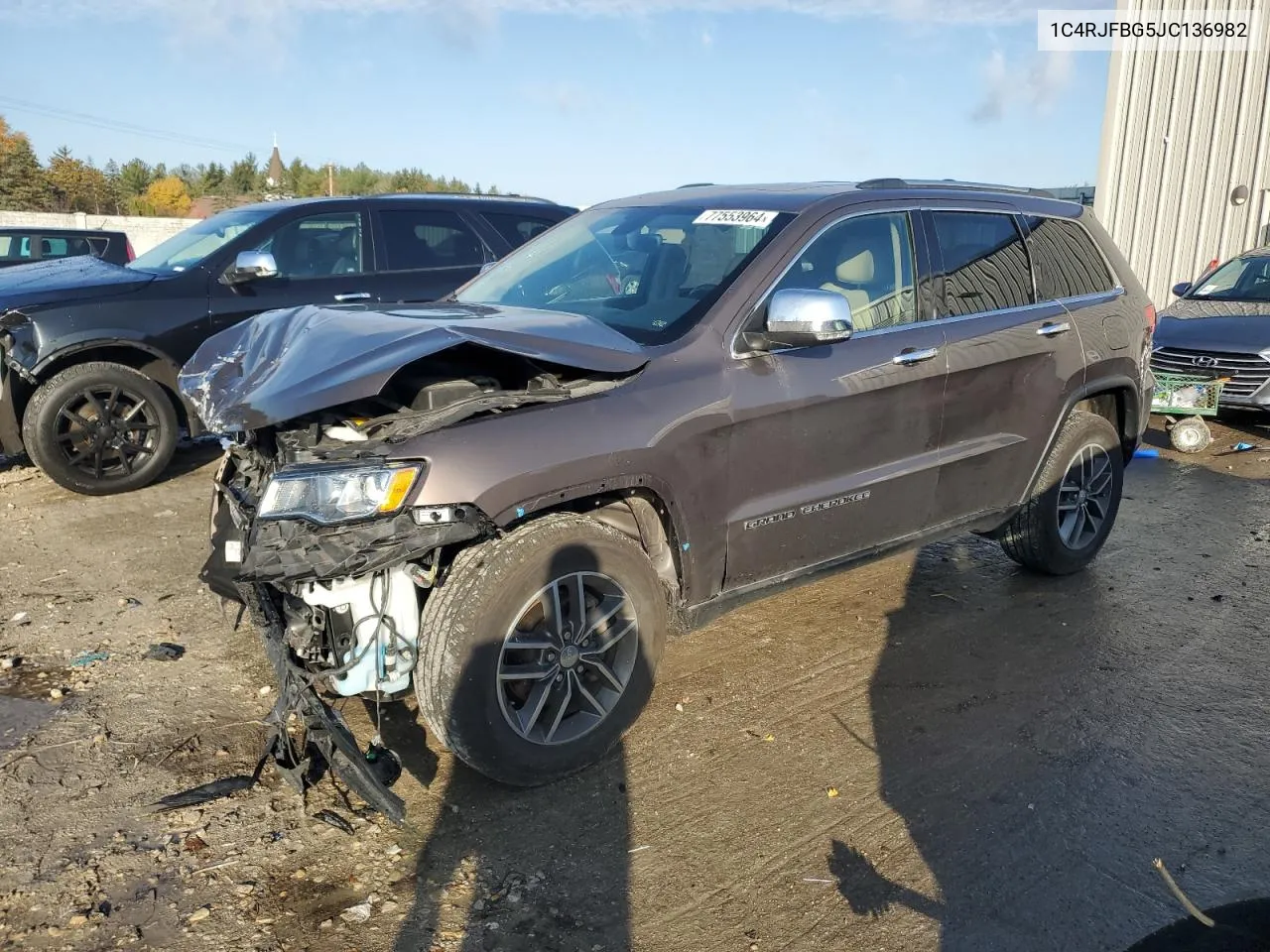 2018 Jeep Grand Cherokee Limited VIN: 1C4RJFBG5JC136982 Lot: 77553964