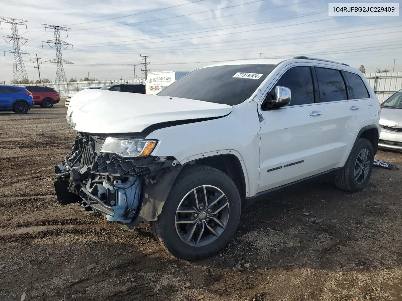 2018 Jeep Grand Cherokee Limited VIN: 1C4RJFBG2JC229409 Lot: 77979604