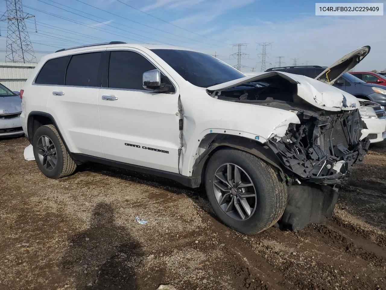 2018 Jeep Grand Cherokee Limited VIN: 1C4RJFBG2JC229409 Lot: 77979604