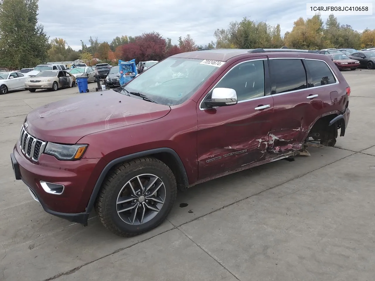 2018 Jeep Grand Cherokee Limited VIN: 1C4RJFBG8JC410658 Lot: 78524674