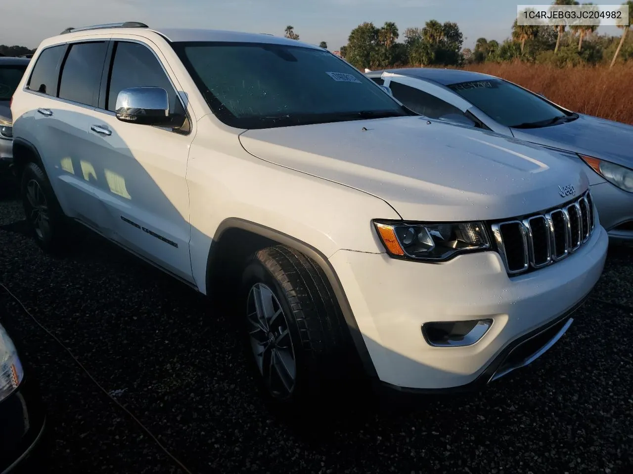 2018 Jeep Grand Cherokee Limited VIN: 1C4RJEBG3JC204982 Lot: 79575924