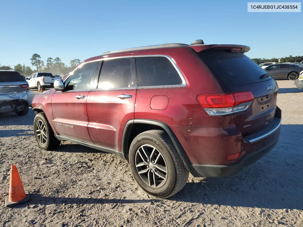 2018 Jeep Grand Cherokee Limited VIN: 1C4RJEBG1JC438554 Lot: 80997674