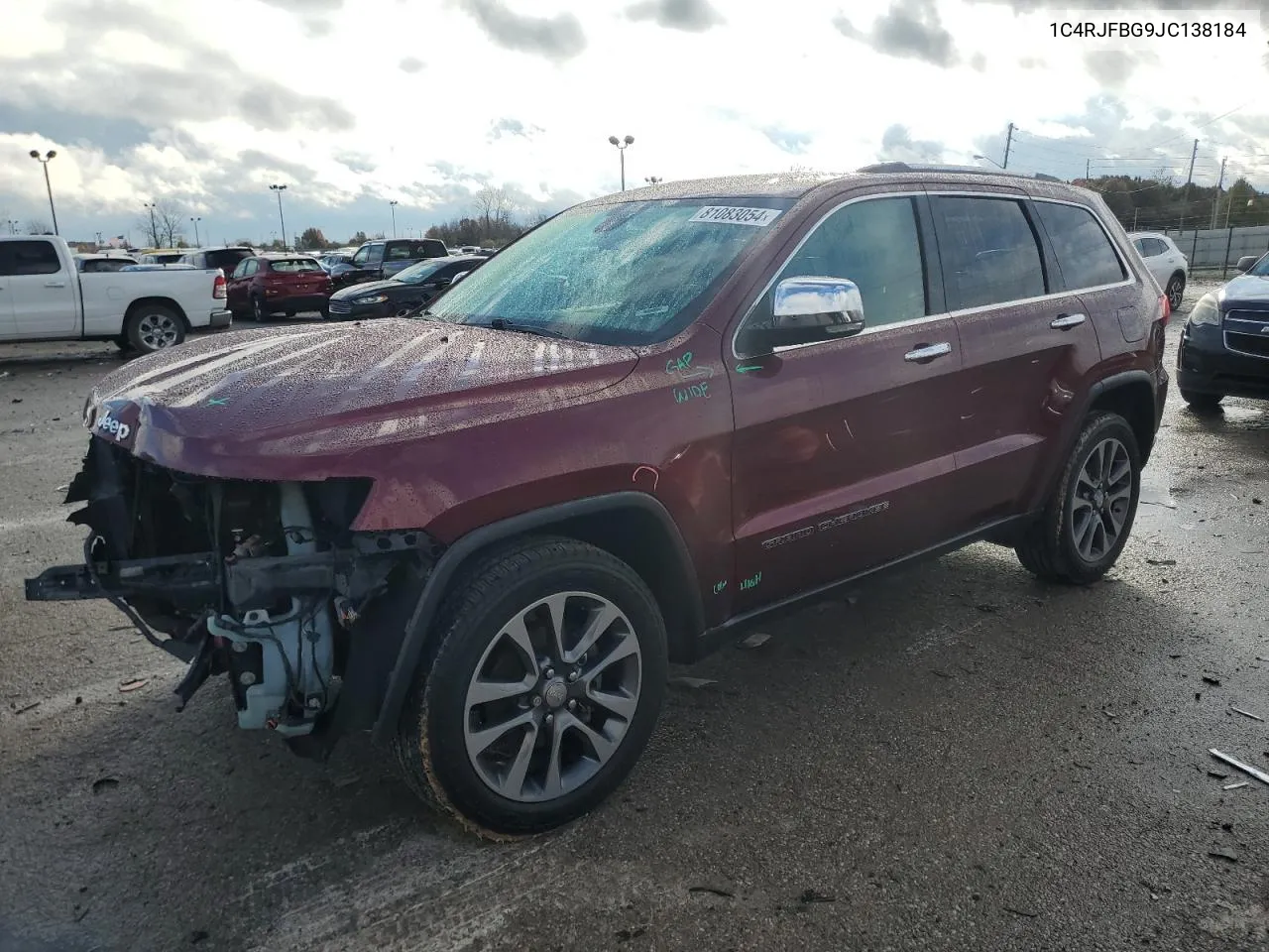 2018 Jeep Grand Cherokee Limited VIN: 1C4RJFBG9JC138184 Lot: 81083054