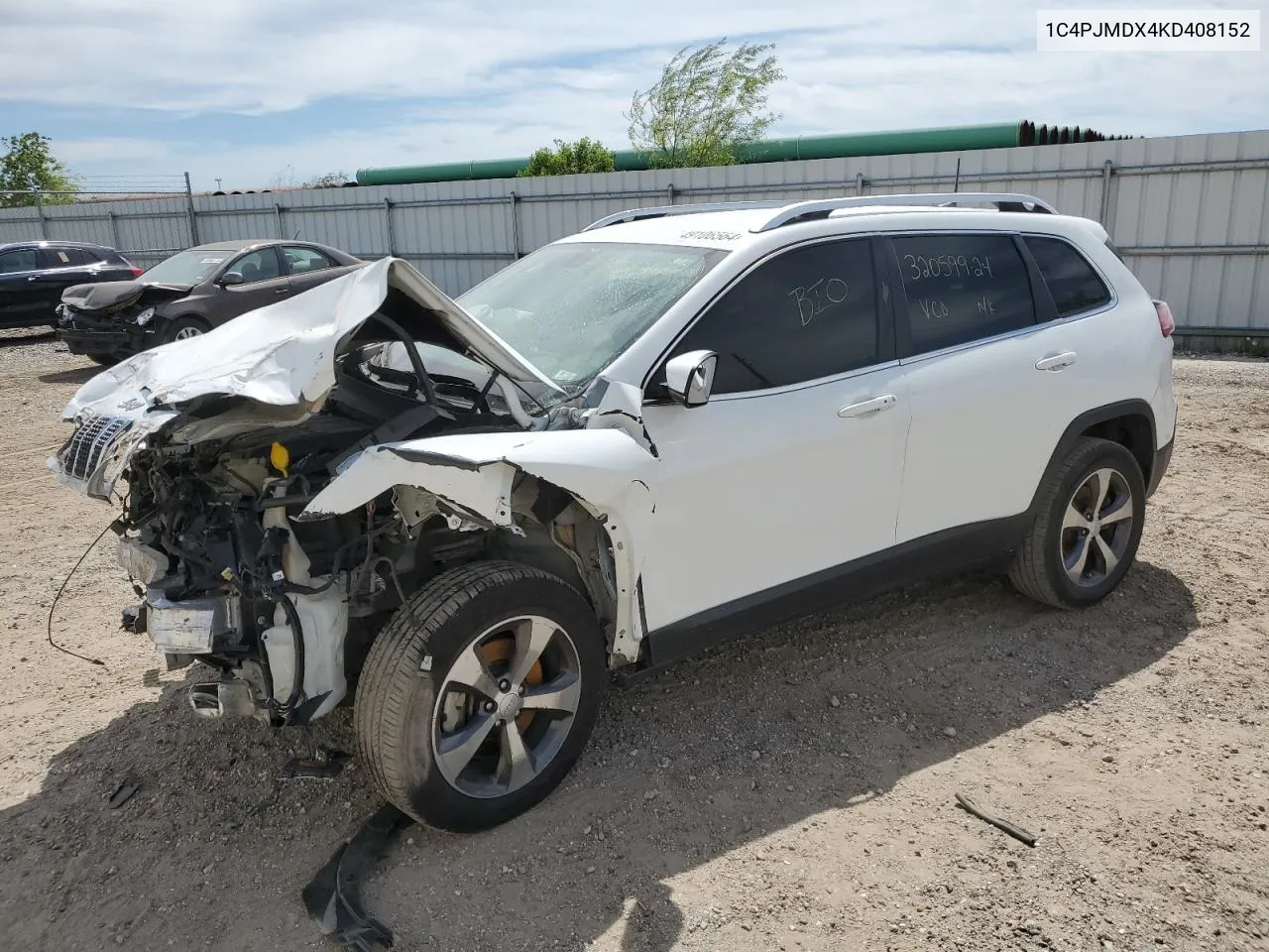 2019 Jeep Cherokee Limited VIN: 1C4PJMDX4KD408152 Lot: 49106564