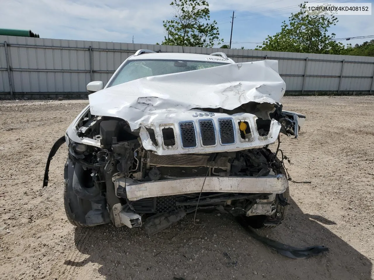 2019 Jeep Cherokee Limited VIN: 1C4PJMDX4KD408152 Lot: 49106564