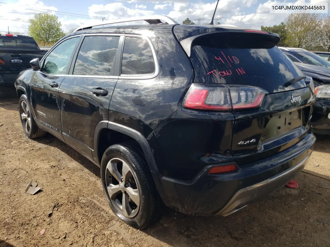 1C4PJMDX0KD445683 2019 Jeep Cherokee Limited