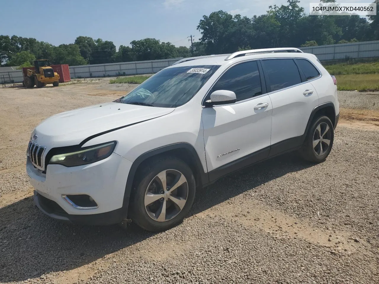 2019 Jeep Cherokee Limited VIN: 1C4PJMDX7KD440562 Lot: 55033914