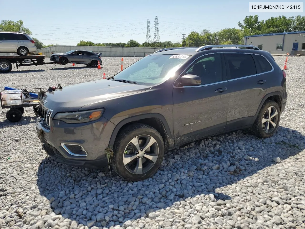 2019 Jeep Cherokee Limited VIN: 1C4PJMDN7KD142415 Lot: 58631914