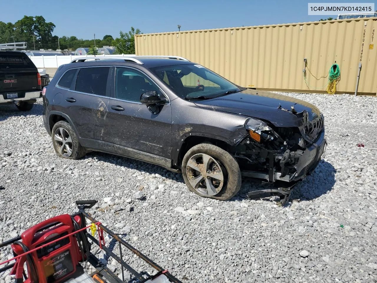 2019 Jeep Cherokee Limited VIN: 1C4PJMDN7KD142415 Lot: 58631914