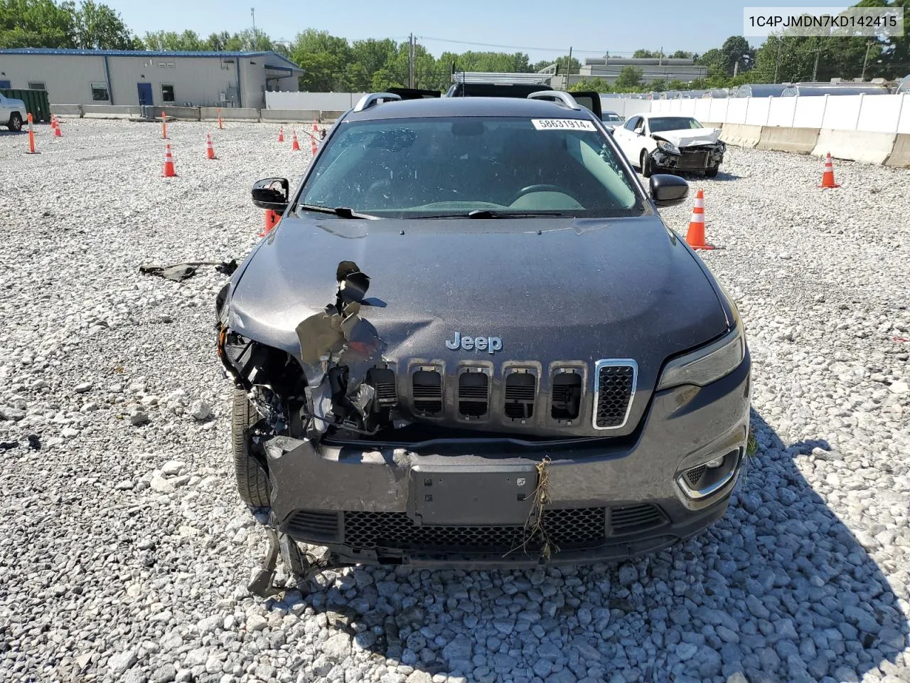 2019 Jeep Cherokee Limited VIN: 1C4PJMDN7KD142415 Lot: 58631914