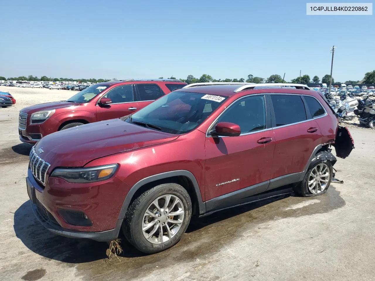 2019 Jeep Cherokee Latitude Plus VIN: 1C4PJLLB4KD220862 Lot: 58870134