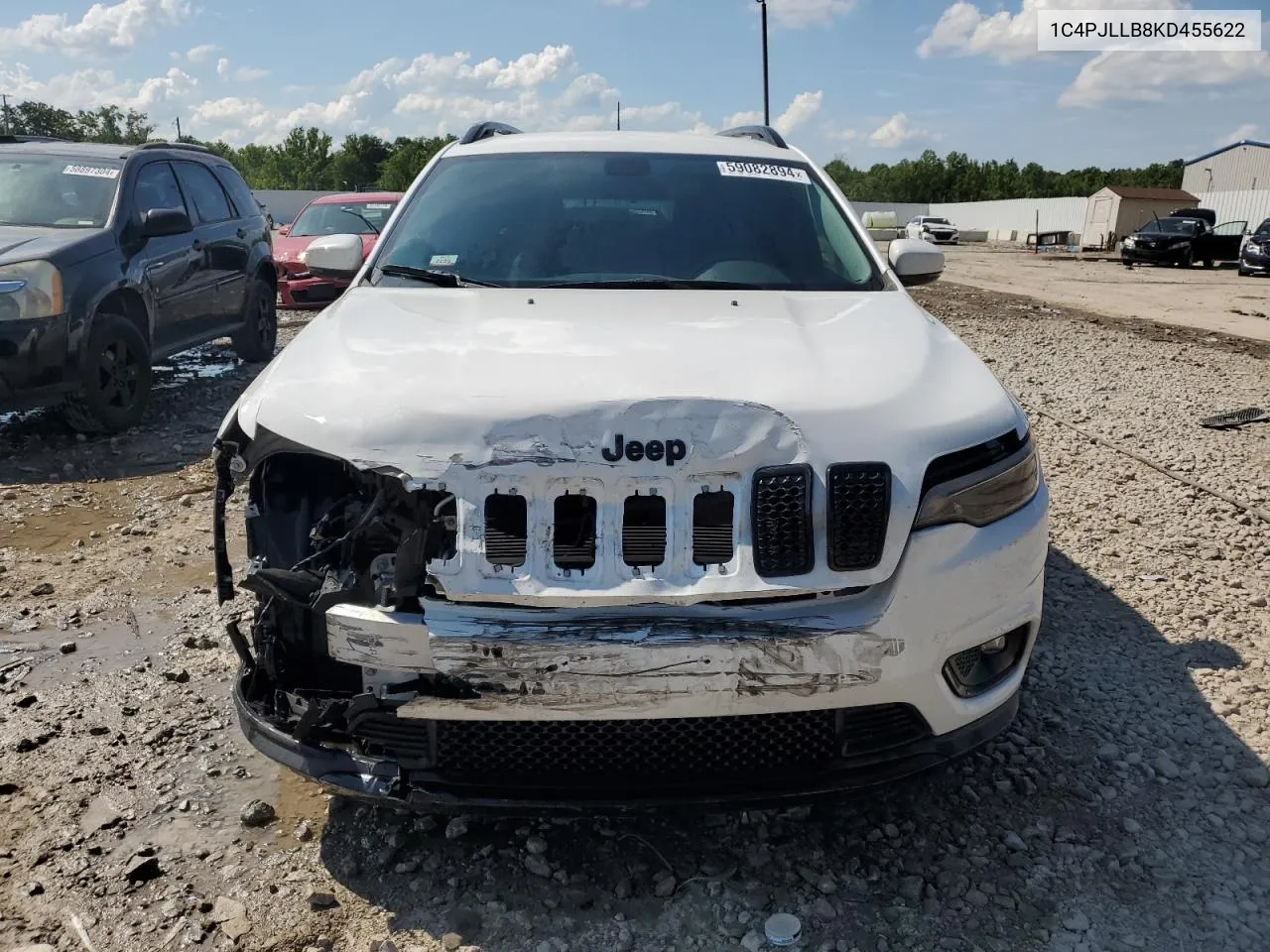 2019 Jeep Cherokee Latitude Plus VIN: 1C4PJLLB8KD455622 Lot: 59082894