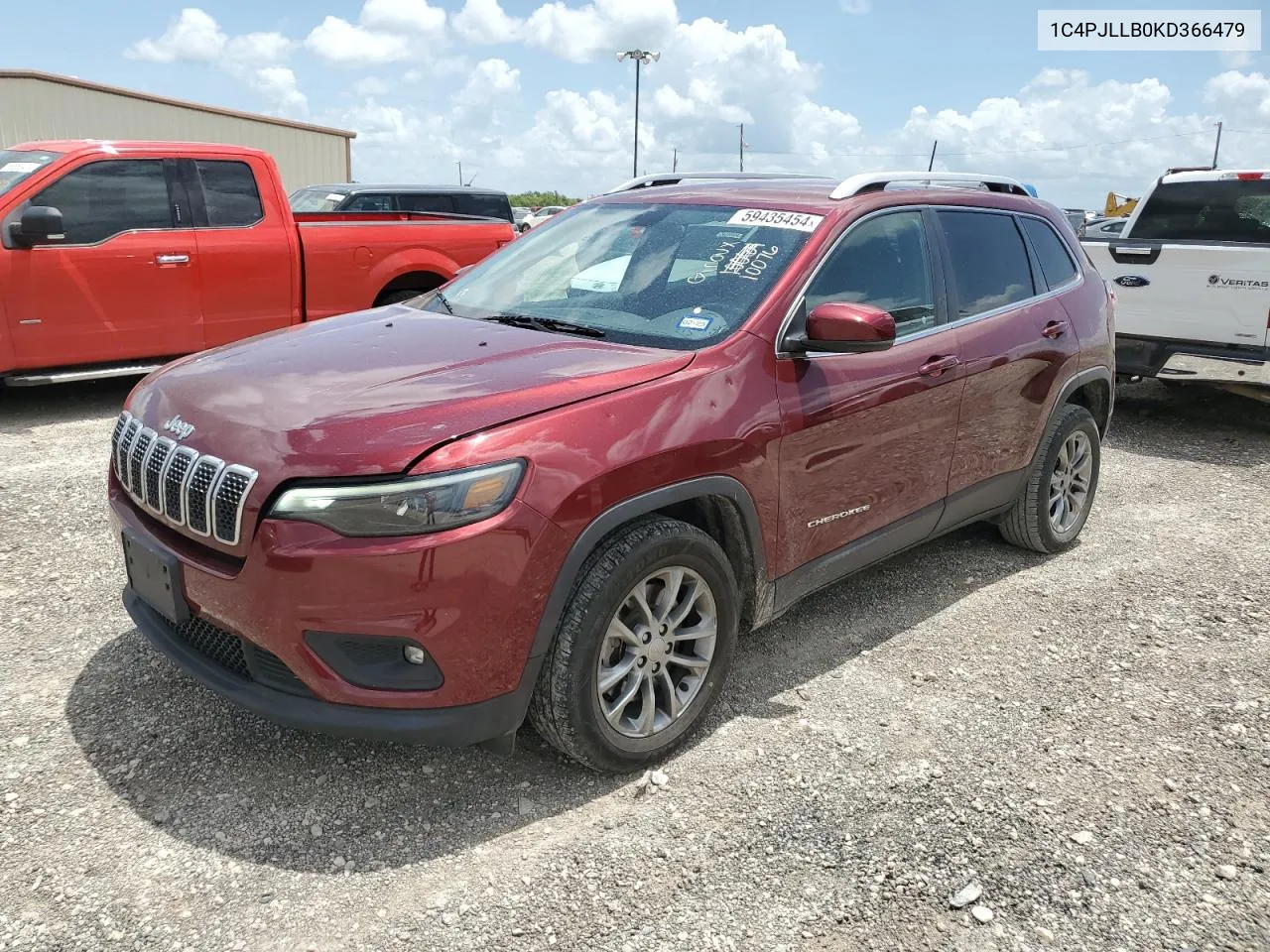 2019 Jeep Cherokee Latitude Plus VIN: 1C4PJLLB0KD366479 Lot: 59435454