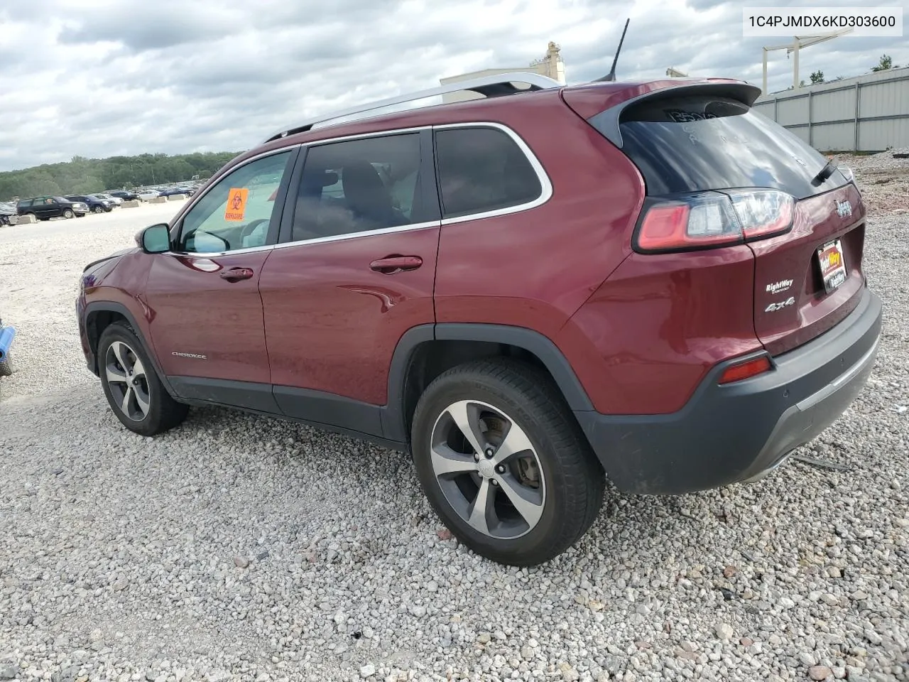 2019 Jeep Cherokee Limited VIN: 1C4PJMDX6KD303600 Lot: 59720854