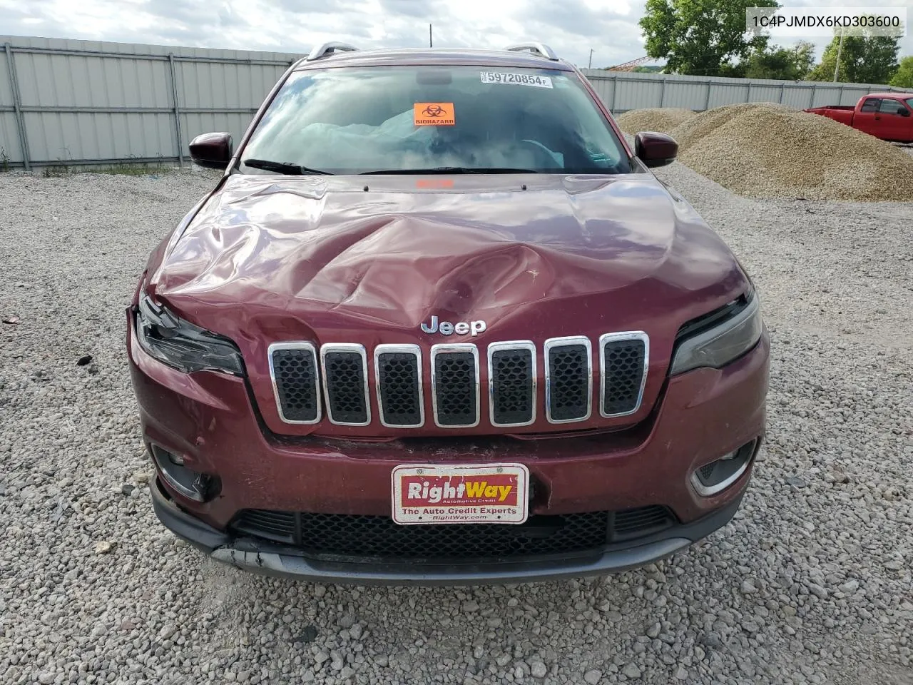 2019 Jeep Cherokee Limited VIN: 1C4PJMDX6KD303600 Lot: 59720854