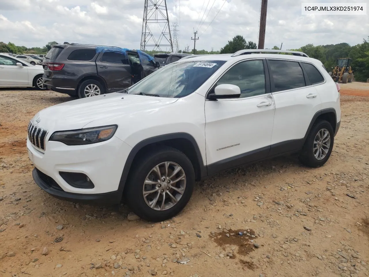 2019 Jeep Cherokee Latitude Plus VIN: 1C4PJMLX3KD251974 Lot: 59764694