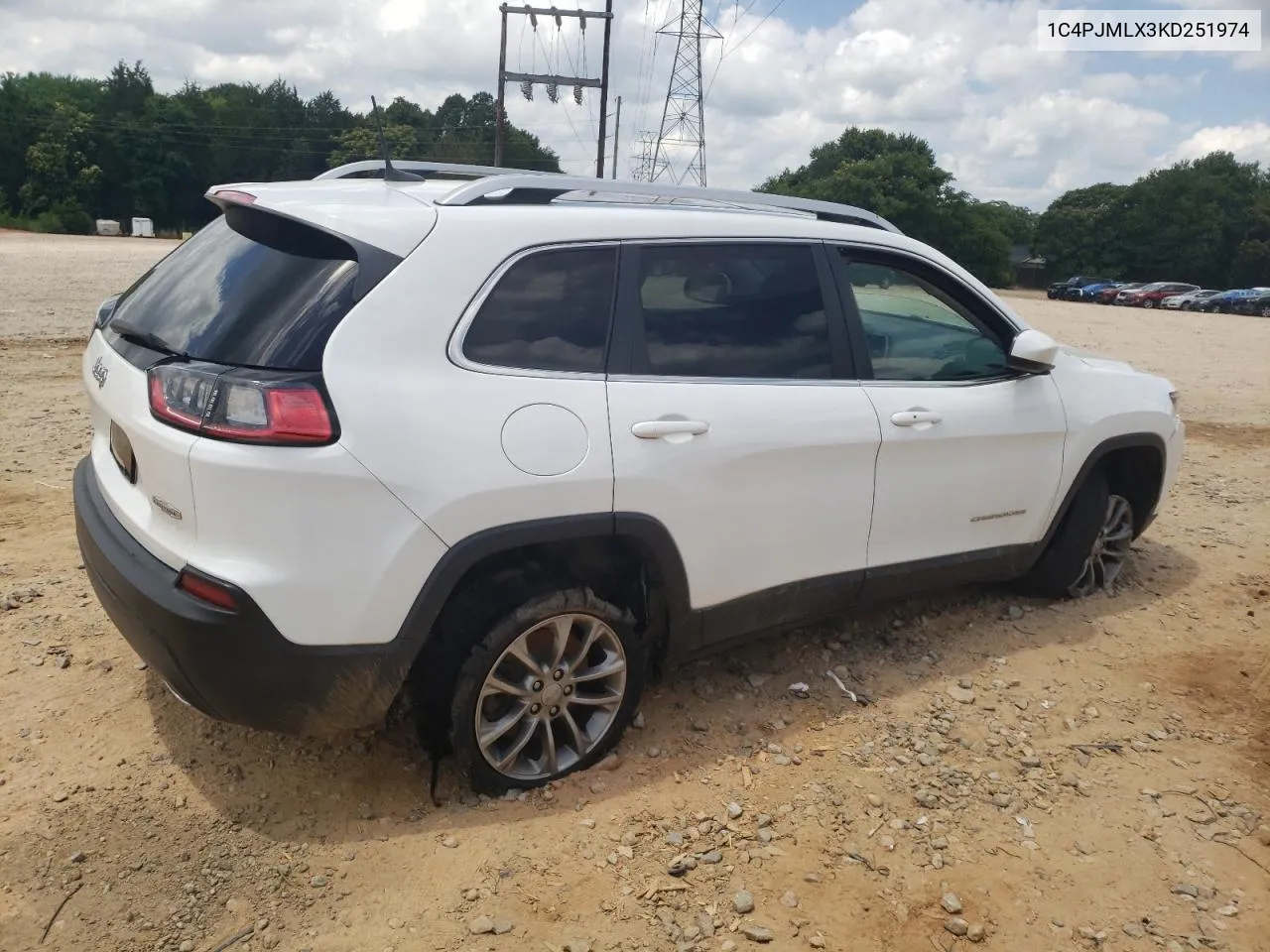 2019 Jeep Cherokee Latitude Plus VIN: 1C4PJMLX3KD251974 Lot: 59764694