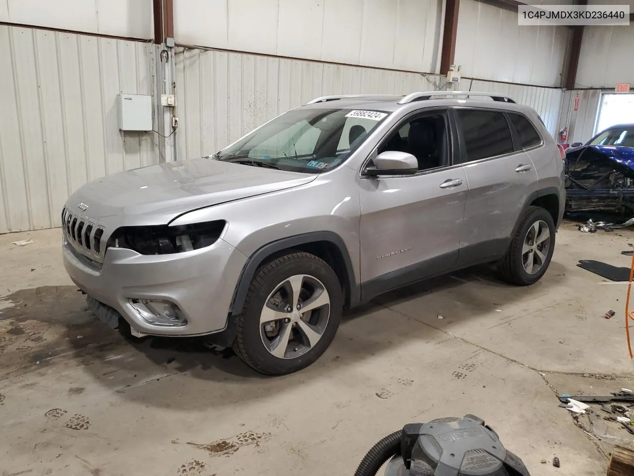 2019 Jeep Cherokee Limited VIN: 1C4PJMDX3KD236440 Lot: 59882424