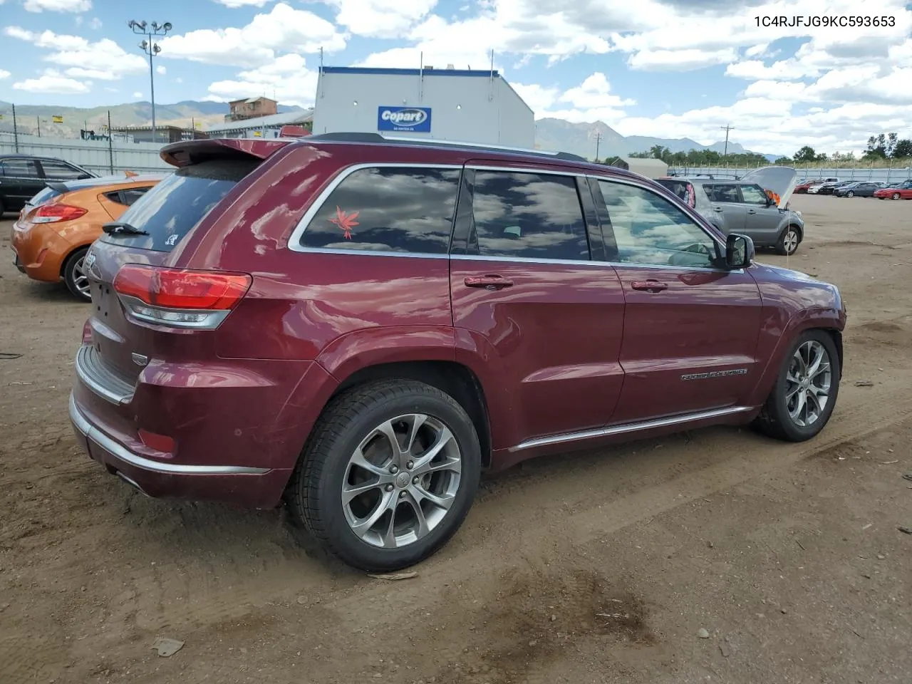 2019 Jeep Grand Cherokee Summit VIN: 1C4RJFJG9KC593653 Lot: 60761144