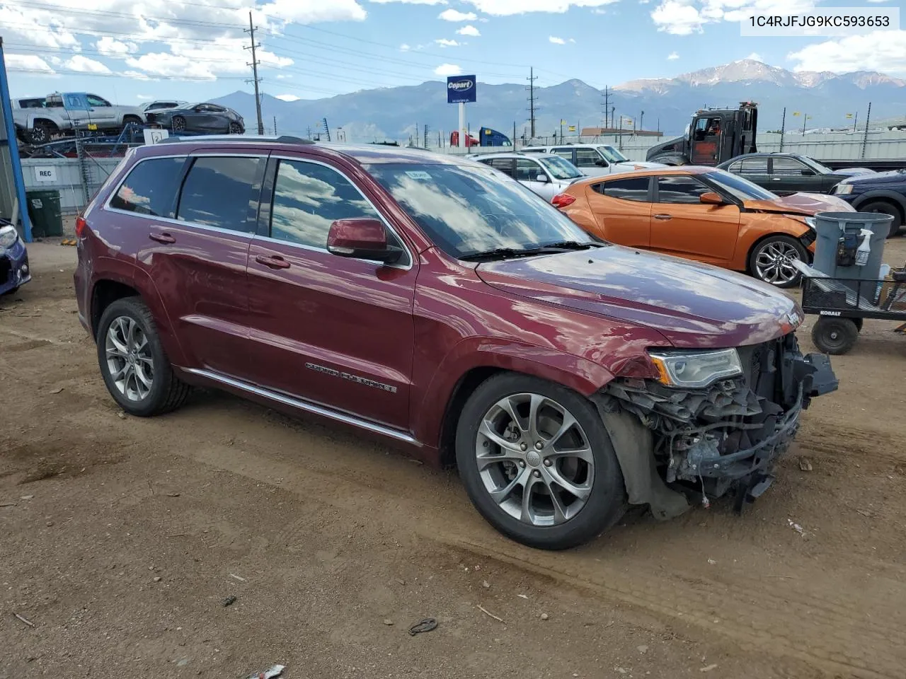 2019 Jeep Grand Cherokee Summit VIN: 1C4RJFJG9KC593653 Lot: 60761144