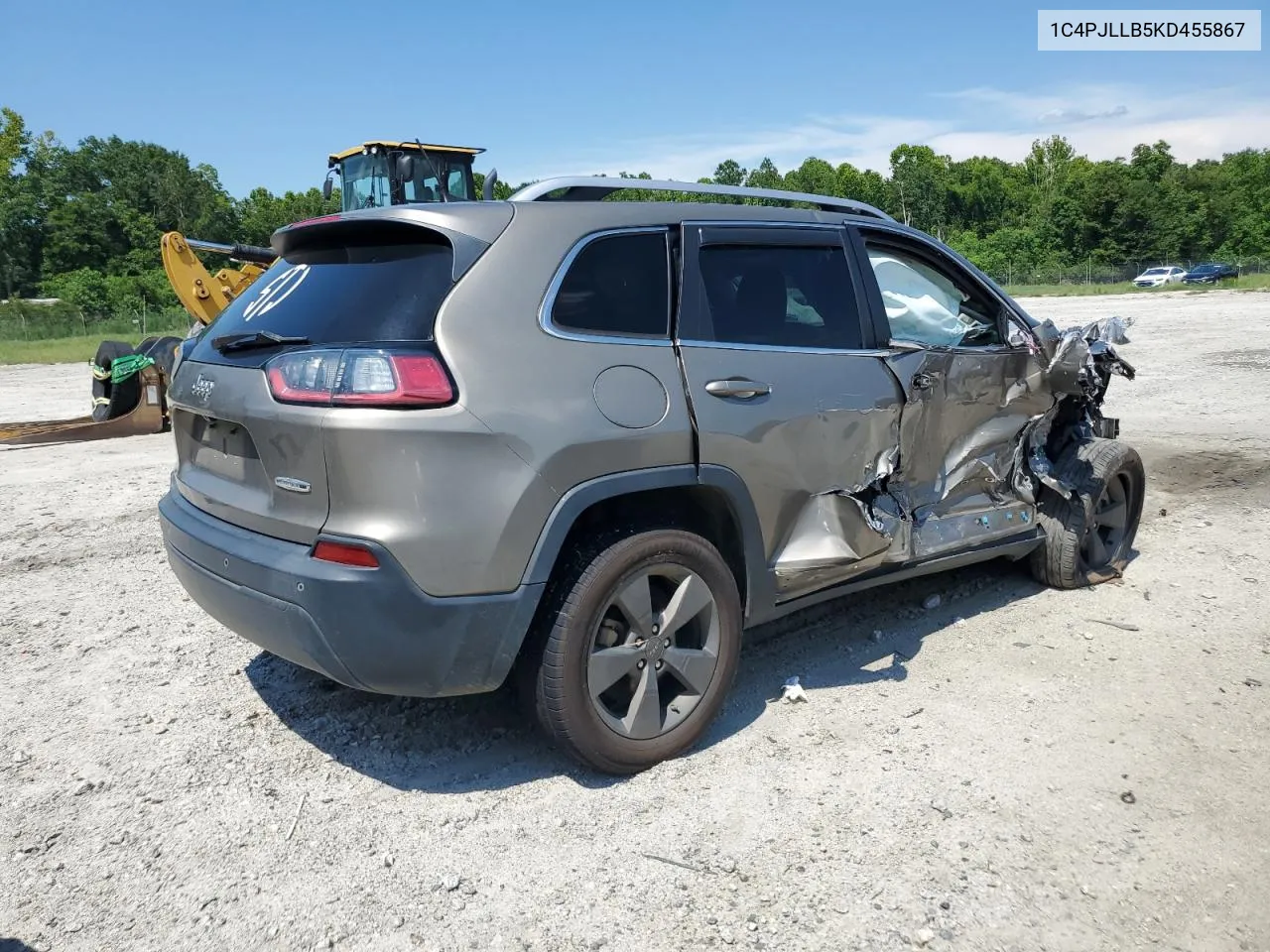 2019 Jeep Cherokee Latitude Plus VIN: 1C4PJLLB5KD455867 Lot: 62964574