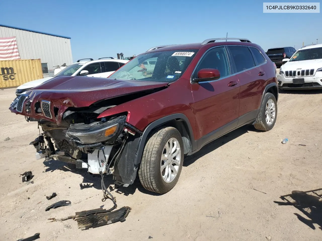 2019 Jeep Cherokee Latitude VIN: 1C4PJLCB9KD332640 Lot: 68868074