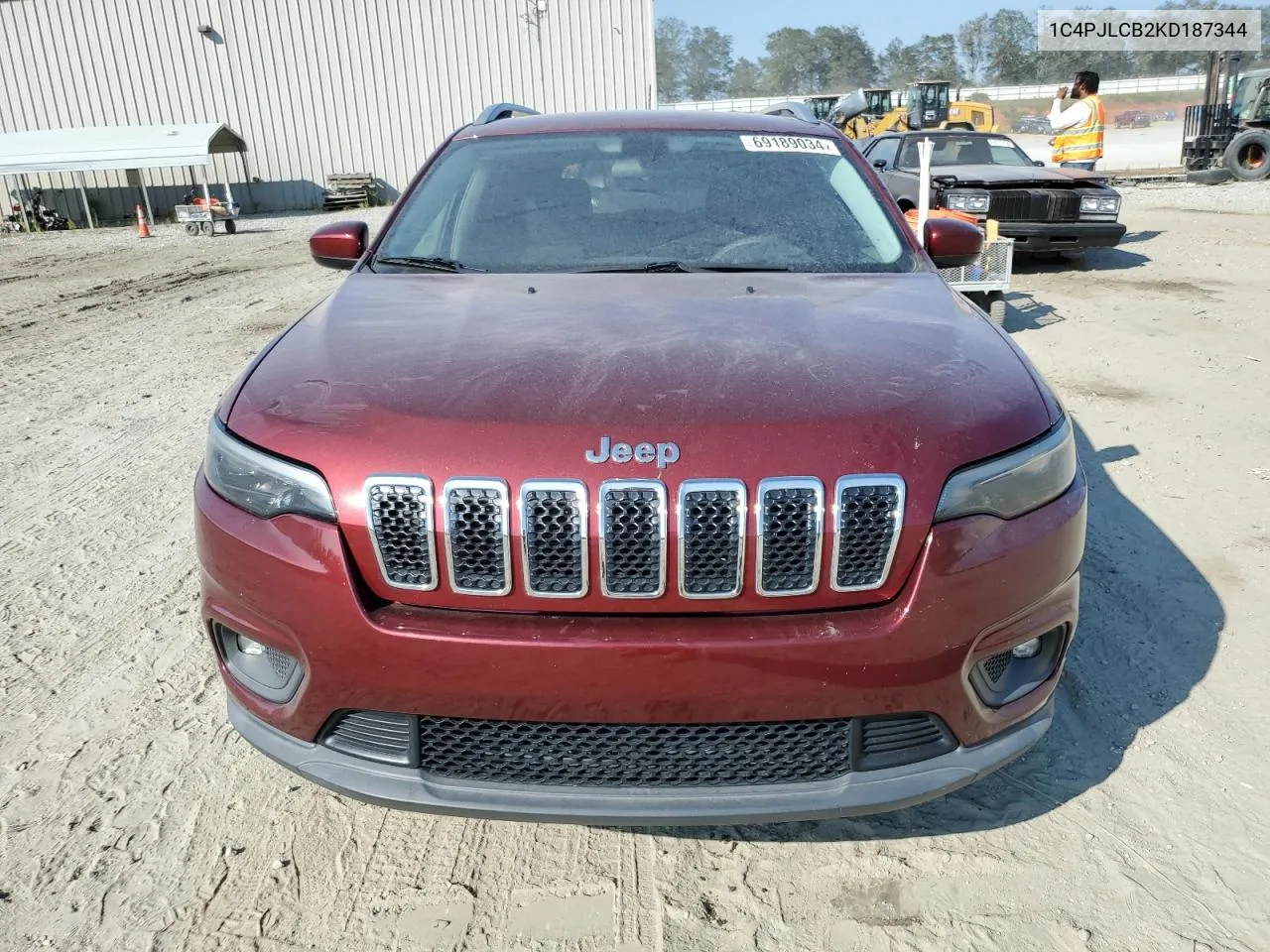 2019 Jeep Cherokee Latitude VIN: 1C4PJLCB2KD187344 Lot: 69189034