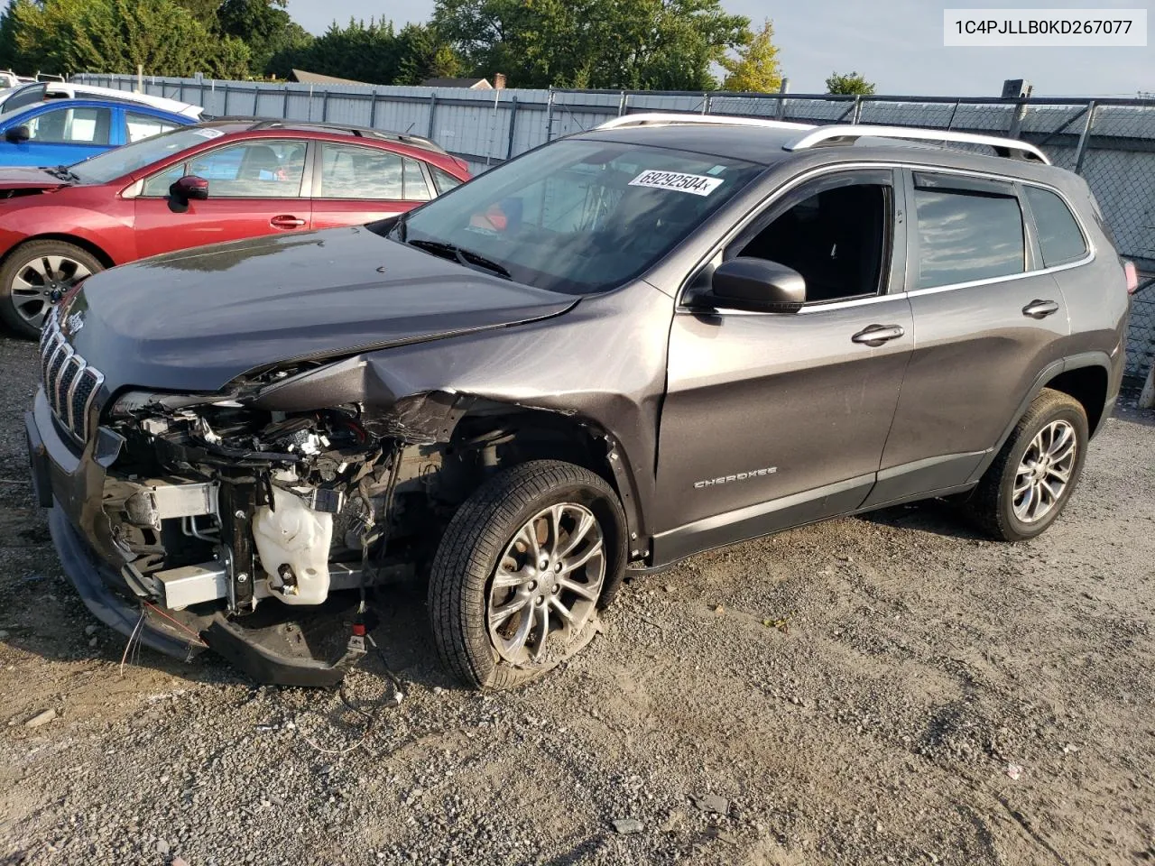 2019 Jeep Cherokee Latitude Plus VIN: 1C4PJLLB0KD267077 Lot: 69292504