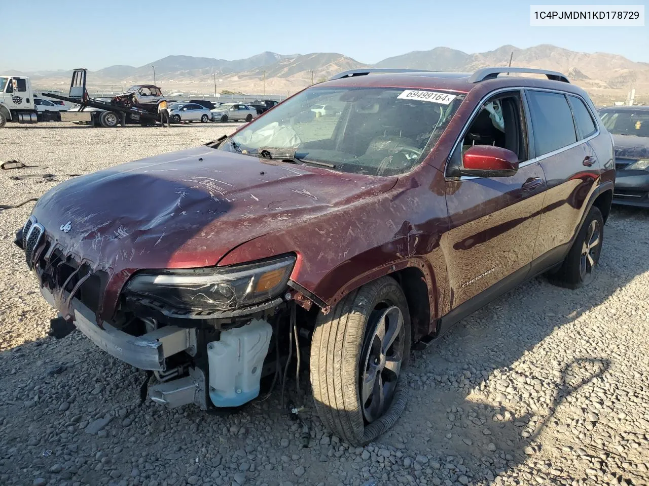 2019 Jeep Cherokee Limited VIN: 1C4PJMDN1KD178729 Lot: 69499164