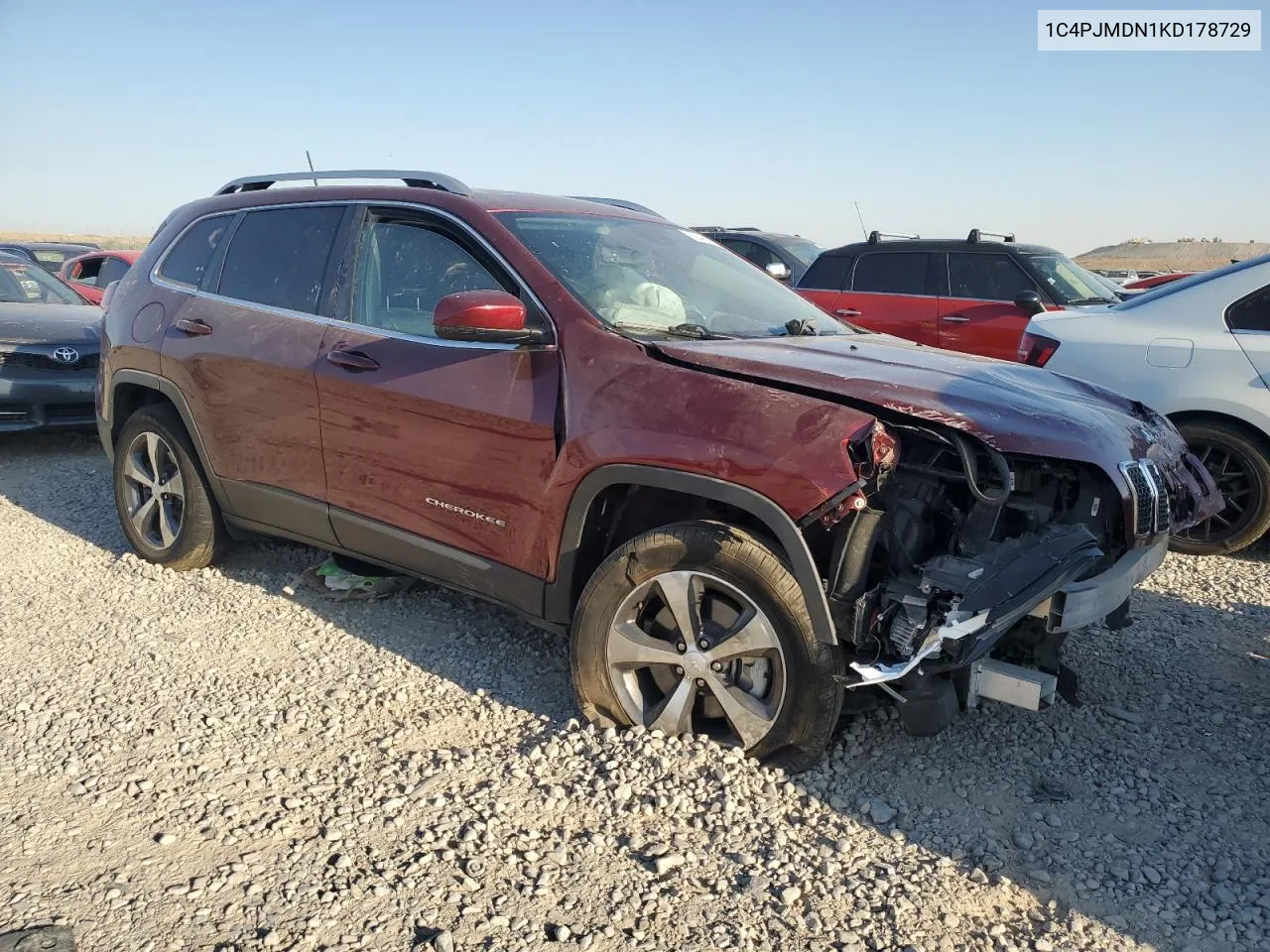 2019 Jeep Cherokee Limited VIN: 1C4PJMDN1KD178729 Lot: 69499164