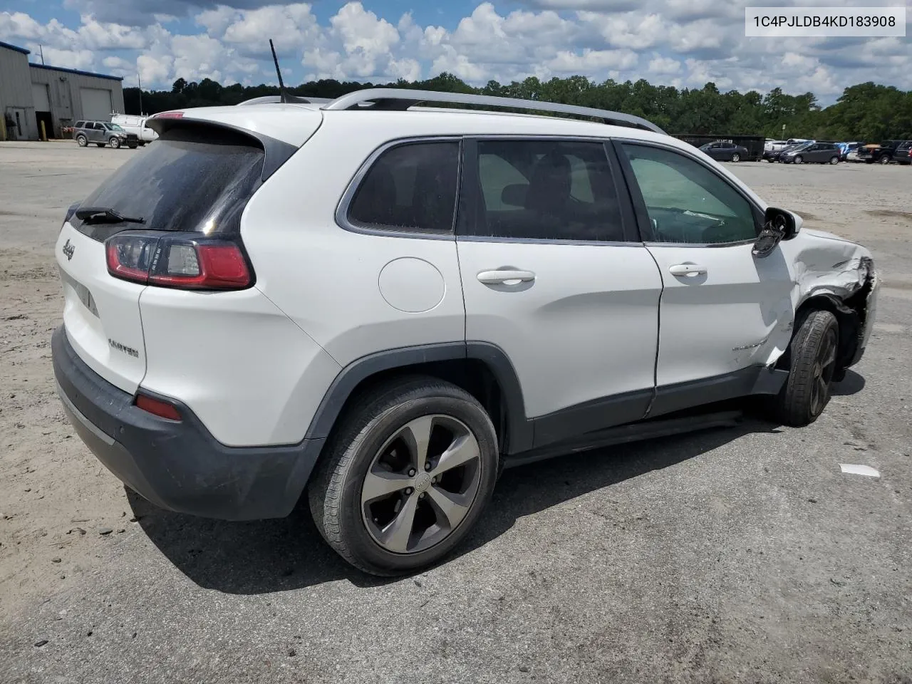 1C4PJLDB4KD183908 2019 Jeep Cherokee Limited