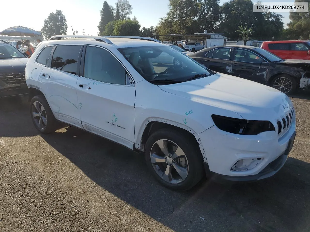 2019 Jeep Cherokee Limited VIN: 1C4PJLDX4KD209774 Lot: 69833434