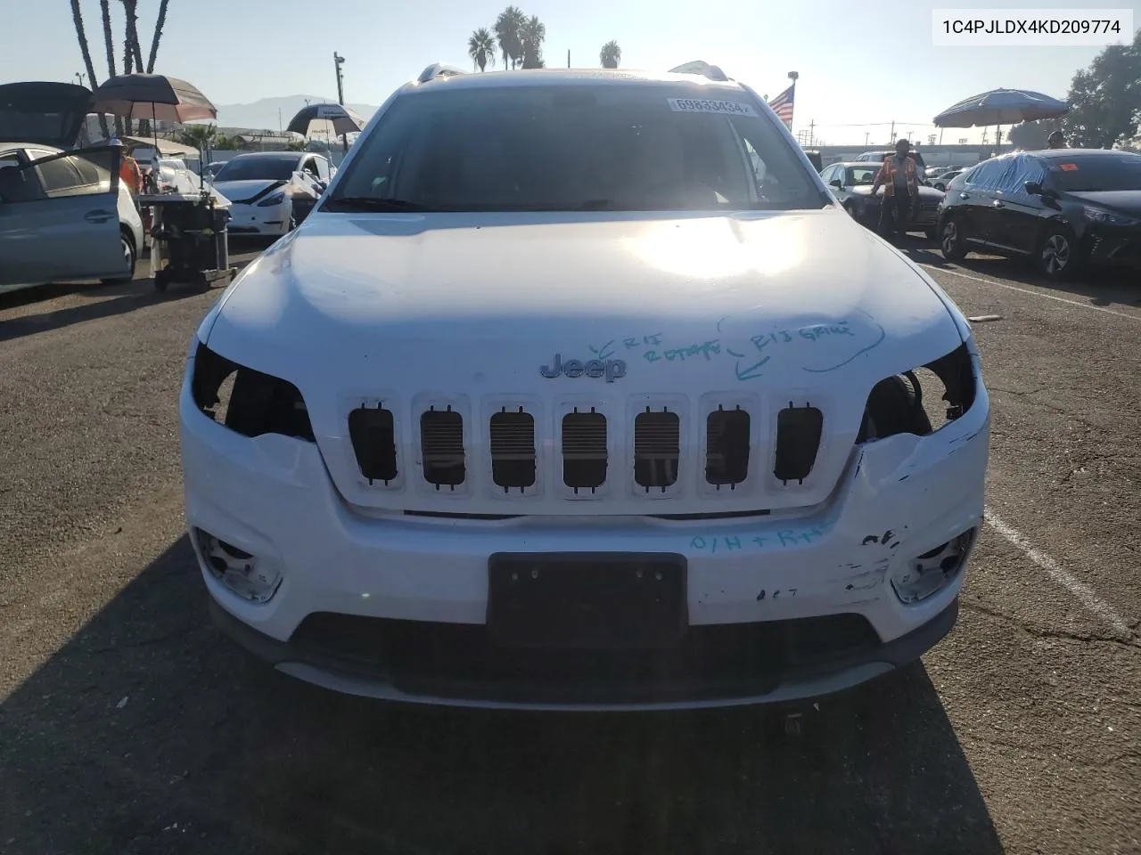 1C4PJLDX4KD209774 2019 Jeep Cherokee Limited