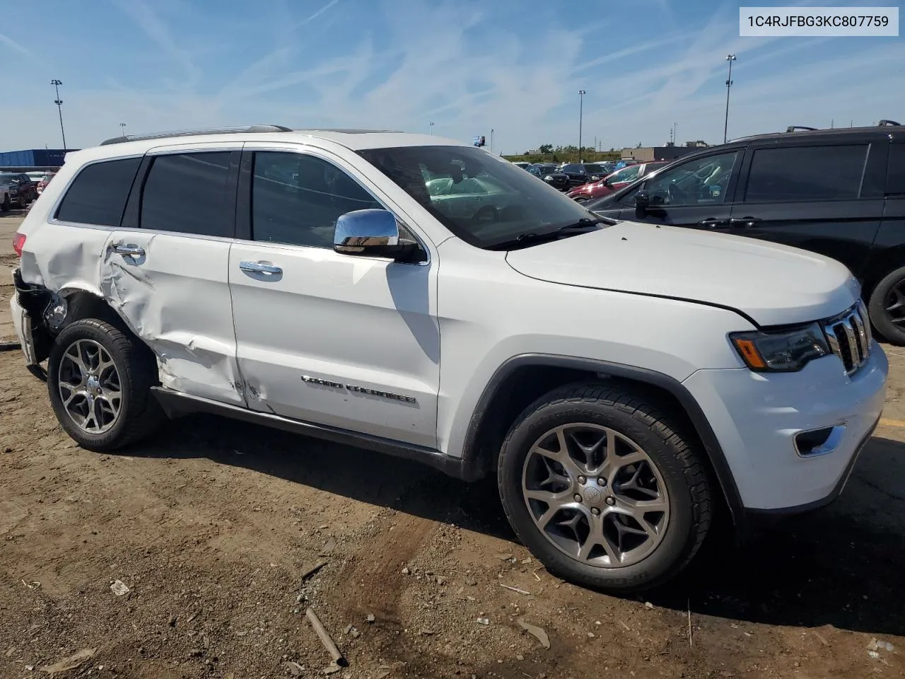 2019 Jeep Grand Cherokee Limited VIN: 1C4RJFBG3KC807759 Lot: 69892984