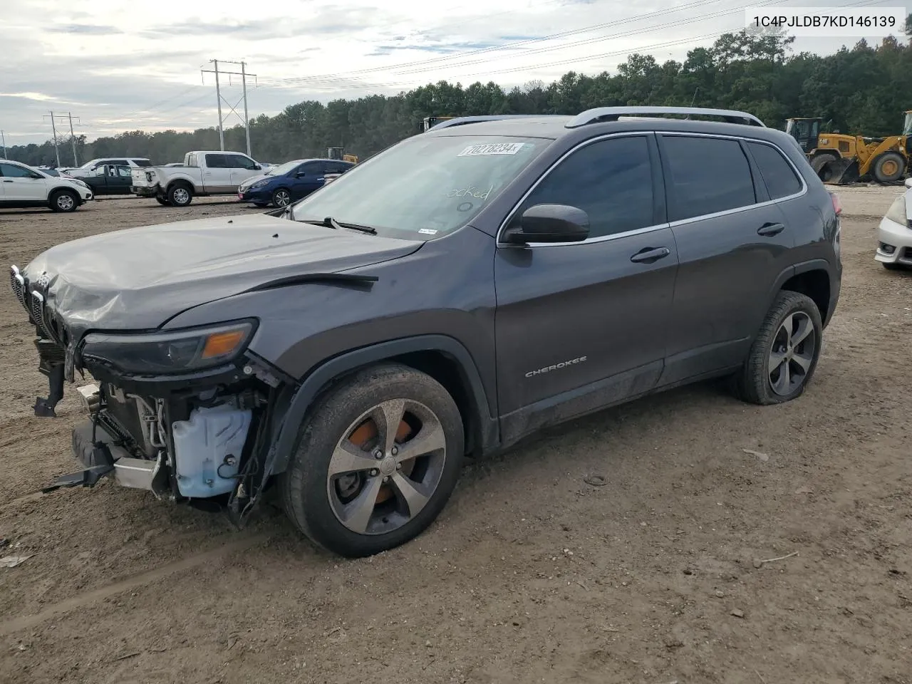 2019 Jeep Cherokee Limited VIN: 1C4PJLDB7KD146139 Lot: 70278234