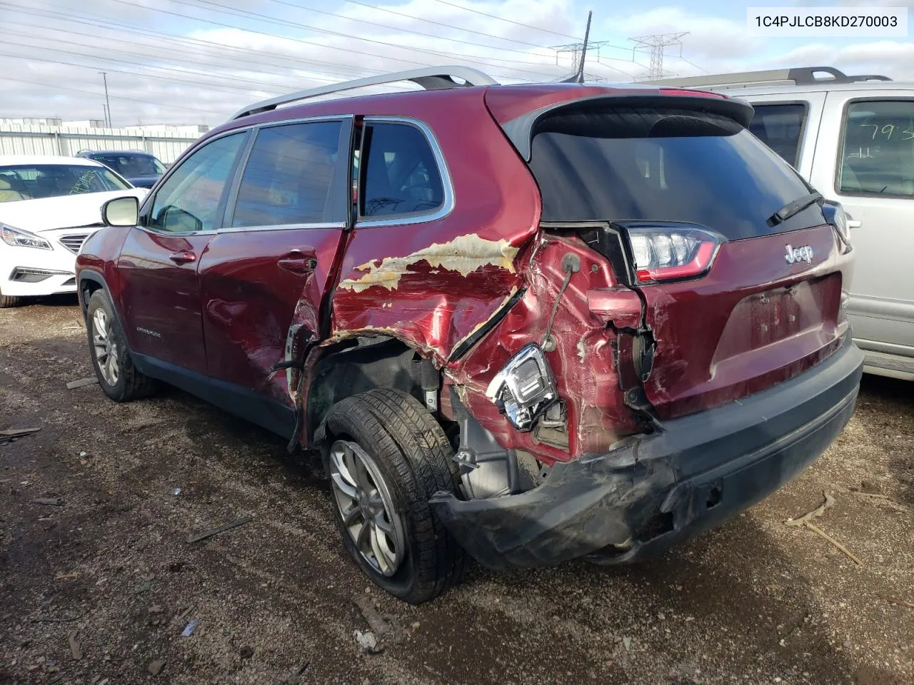 2019 Jeep Cherokee Latitude VIN: 1C4PJLCB8KD270003 Lot: 70378924