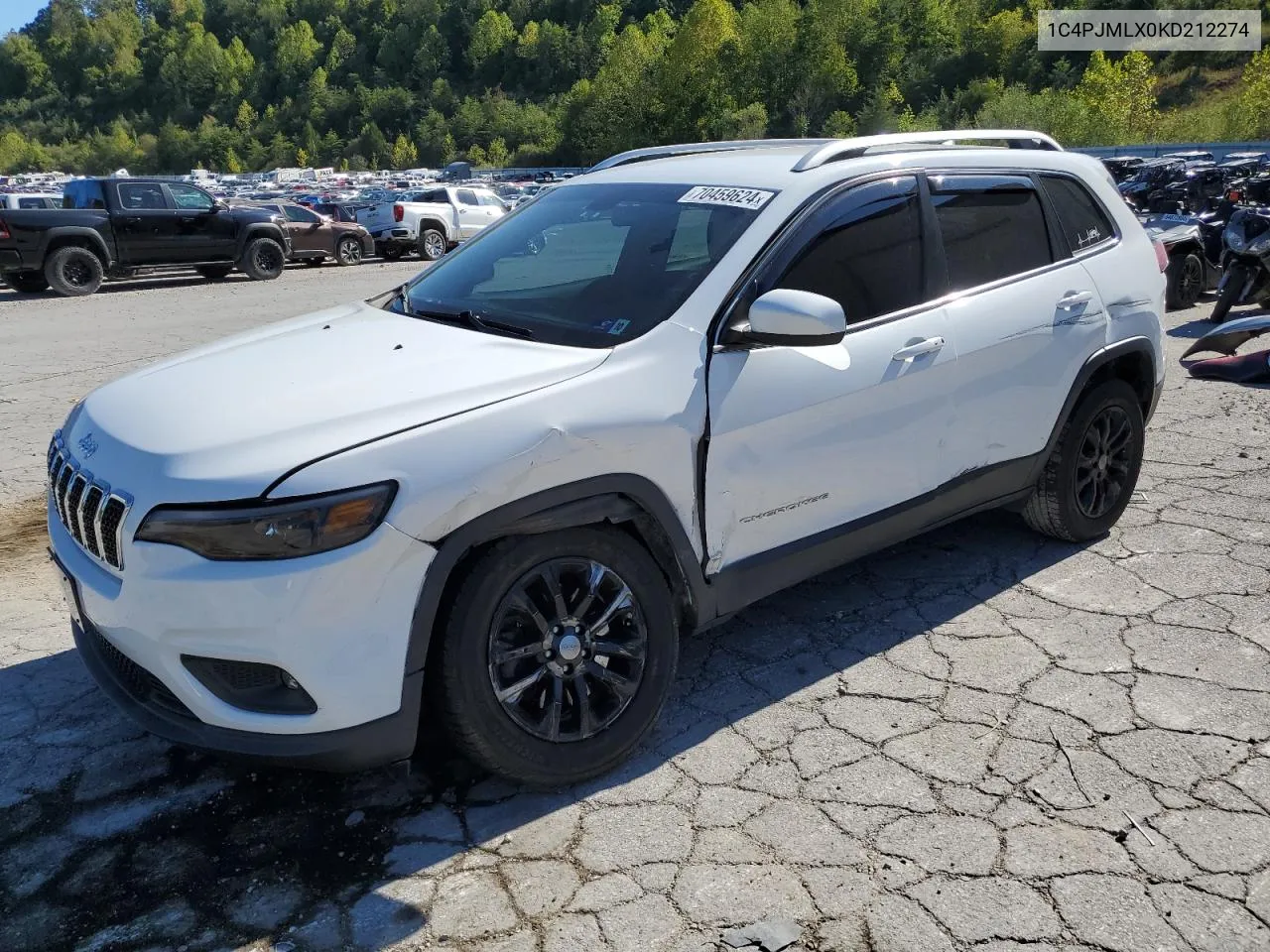 2019 Jeep Cherokee Latitude Plus VIN: 1C4PJMLX0KD212274 Lot: 70459624